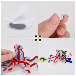 Lack & White Plastic Wiggle Googly Eyes Buttons DIY Scrapbooking Crafts Toy Accessories with Label Paster on Back&nbsp;KY-PH0002-02