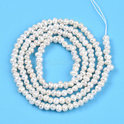 天然養殖淡水パールビーズ連売り  ポテト  乳白色  2.5~4x2~3mm  穴：0.4mm  約171~177個/連  14.57~14.96''（37~38センチメートル）&nbsp;PEAR-N013-02I