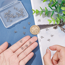 304ステンレススチールスプリングリング留め金  ステンレス鋼色  5x1.5mm  穴：1.5mm  40個/箱&nbsp;STAS-UN0035-87