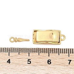 真鍮製ボックスクラスプ  カドミウムフリー＆ニッケルフリー＆鉛フリー  長方形  18KGP本金メッキ  28~29x7.5x6mm  穴：1.4mmと1.2mm&nbsp;KK-P291-39G