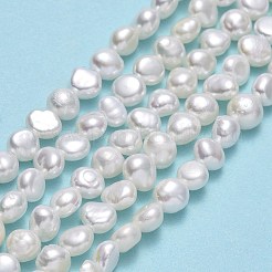 天然養殖淡水パールビーズ連売り  研磨両側  リネン  4.5~5x5~5.5x3.5~4.5mm  穴：0.6mm  約76個/連  13.58~13.78''（34.5~35センチメートル）&nbsp;PEAR-A005-07F-01