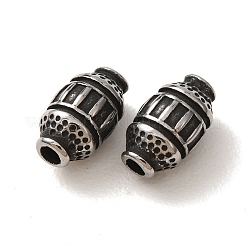 304ステンレススチールビーズ  長方形模様のバレル  アンティークシルバー  10x6mm  穴：2mm&nbsp;SA-CBA9DCB-11AS