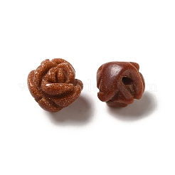 Synthetic Goldstone Carved Flower Scattered Beads&nbsp;G-O156-B-31