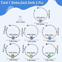 DIY Rainbow Color Blank Dome Link Bracelet Making Kit&nbsp;DIY-SZ0009-08