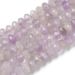 天然石アメジストビーズ連売り  多面カット  ロンデル  アザミ  5.5~6.5x4.5mm  穴：1mm  約91~94個/連  15.35''（39cm）〜15.43''（39.2cm）&nbsp;G-D344-A37-02