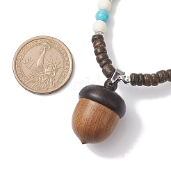 Natural Wenge Wood Pendant Necklaces&nbsp;NJEW-JN04791-02