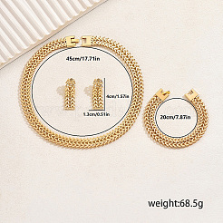 Middle Eastern Style Iron Chain Bracelets & Earrings & Necklaces Sets for Women's Events&nbsp;UC7587
