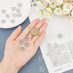 ステンレスペンダント201個  犬の足のプリントと心臓  ステンレス鋼色  15x15.5x1mm  穴：1.2mm  30個/箱&nbsp;STAS-UN0018-92P