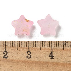 グラデーションカラー透明アクリルビーズ  金色の箔付き  スター  ピンク  9x10x5mm  穴：1.6mm  約：47個/ 10 G&nbsp;X1-OACR-M023-04J