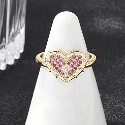 Adjustable Brass Micro Pave Cubic Zirconia Rings&nbsp;RJEW-S400-03G