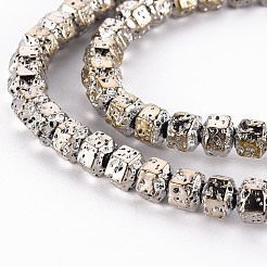 Electroplated Natural Lava Rock Beads Strands&nbsp;G-T114-72D