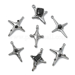 32本8スタイルアロイペンダント  スターのチャーム  ガンメタ色  19~34x12~25x3~6mm  穴：1.2~2mm  4個/スタイル&nbsp;FIND-CJ0006-01