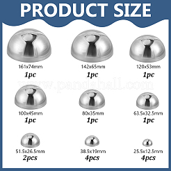 16Pcs 9 Styles Stainless Steel Semihemisphere Ball&nbsp;STAS-NB0002-75