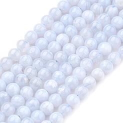 Natural Blue Chalcedony Bead Strands&nbsp;X-G-R193-02-4mm