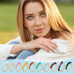 10Pcs Natural White Jade Rings&nbsp;RJEW-UN00053