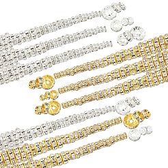 100個10スタイルの真鍮ラインストーンビーズ  ジュエリークラフト用  グレードA  ロンデル  ゴールデン＆シルバー  4~10x2~4mm  穴：0.8~2mm  10個/スタイル&nbsp;RB-YW0001-17