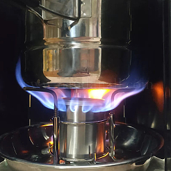 キャンプ用の鉄製液体アルコールストーブ付きポータブルステンレススチール  ポリエステル製収納袋付き  ステンレス鋼色  106x80x82mm&nbsp;AJEW-WH0314-339