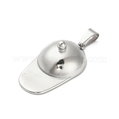 304ステンレスペンダント  帽子チャーム  ステンレス鋼色  37.5x21.5x12mm  穴：9x4.5mm&nbsp;STAS-Q343-11P