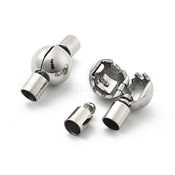 304ステンレススチール製ヨーロピアンクラスプ  ステンレス鋼色  ラウンド  20.5x10mm&nbsp;STAS-Z115-04P-09