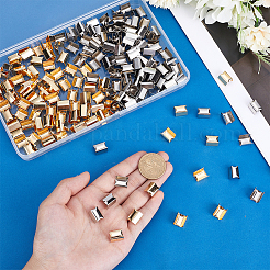 220色のアイロンリボンエンド2個  長方形  ミックスカラー  12x8mm  110個/カラー&nbsp;IFIN-PH0002-40