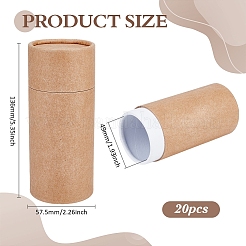 厚紙紙ギフトパッケージボックス20個  コラム  ライトカーキ  13.6x5.75cm  内径：4.9のCM&nbsp;CON-BC0007-94