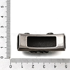 304ステンレススチールスライドチャーム  レザーコードブレスレット作り用  長方形  アンティークシルバー  サソリ  44x19.5x11.5mm  穴：12.5x6.5mm&nbsp;STAS-F356-15AS-14