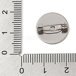 ブローチ カボションセッティング  304ステンレススチールフラットラウンド  DIYジュエリーアクセサリー  ステンレス鋼色  15x5.5mm&nbsp;STAS-K254-05B-P