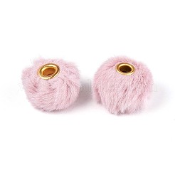 ウサギの毛の模造品 ヨーロッパのビーズ  ロンデル  ピンク  19.5~20x12mm  穴：4mm&nbsp;FIND-WH0126-574U