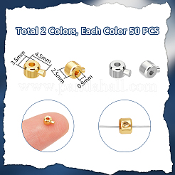 100Pcs 2 Colors Brass Crimp Beads&nbsp;FIND-UN0004-33