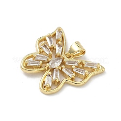 Brass Micro Pave Cubic Zirconia Pendants&nbsp;KK-H537-14G