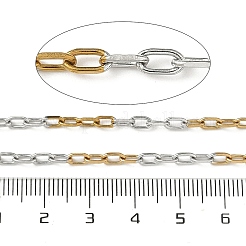 304ステンレススチールツートンアズキチェーン  イオンプレーティング（ip）  ハンダ付け  スプールで  ゴールデン·ステンレス鋼色  5.5x3x1mm&nbsp;CHS-K017-07GP