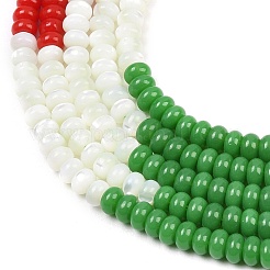 Glass & Natural White Shell & Dyed Howlite Beads Strands&nbsp;G-Z135-C08-2x4mm