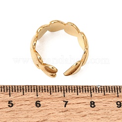 304ステンレススチール製ラインストーンカフオープンリング（女性用）  ハート  イオンプレーティング（ip）  18KGP本金メッキ  8.5mm  usサイズ8 1/2(18.5mm)&nbsp;RB-CBA2039-05G