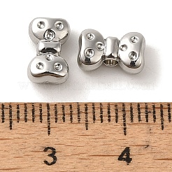 めっき合金ビーズラック  カドミウムフリー＆ニッケルフリー＆鉛フリー  蝶結び  プラチナ  5.5x9x4mm  穴：1.6mm&nbsp;PALLOY-P304-24P