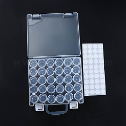 プラスチックビーズ収納ケース  コラム  透明  2.7x4.75cm&nbsp;CON-N012-07