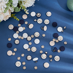 36Pcs 3 Colors Flat Round Cloth Cap Nail Buttons&nbsp;BUTT-CY0001-34