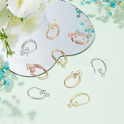15 Pairs 3 Colors Brass Earring Hooks&nbsp;KK-BC0012-51