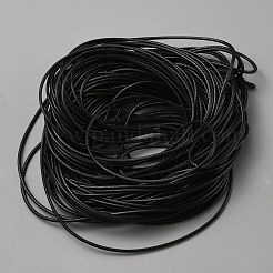 ポリエステルワックスコード  ラウンド  ブラック  1mm  約15 M /袋&nbsp;YC-WH0013-01H