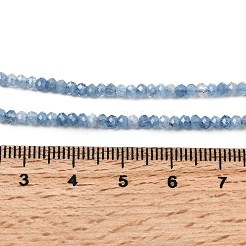 天然石アクアマリンビーズ連売り  ロンデル  多面カット  グレードAA  3x2mm  穴：0.5mm  約190個/連  14.96''（38センチメートル）&nbsp;G-RM250101-O17