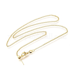 Brass Rolo Chain Adjustable Slider Necklaces&nbsp;NJEW-E157-05G