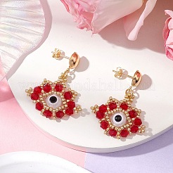 Glass Seed Beads Stud Earrings&nbsp;EJEW-MZ00270-02