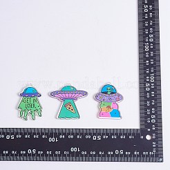 16スタイルのエイリアンテーマのカラフルなアクリルパーツ4個。  混合模様  41~44.5x29.5~45.5x2.5mm  穴：2mm  4個/スタイル&nbsp;FIND-SZ0002-97