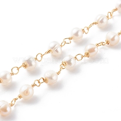 1 Strand Handmade Cultured Freshwater Pearl Beaded Chains&nbsp;AJEW-SZ0002-07