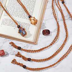 6Pcs Adjustable Waxed Cord Macrame Pouch Empty Stone Holder Necklace Making&nbsp;NJEW-BBC0001-08B