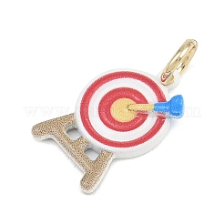遊園地の真鍮製エナメルペンダント  ゴールドカラー  ダーツチャーム  17x10.5x3mm  穴：4.5mm&nbsp;KK-CBA7736-01D