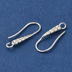 真鍮のピアスフック  カドミウムフリー＆鉛フリー  925銀メッキ  20x8x3mm  穴：1.8mm  ピン：0.8mm&nbsp;KK-H502-13S