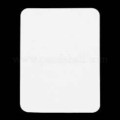 厚紙のアクセサリー台紙  ネックレスやピアスに使用  長方形  乳白色  72x52x0.3mm  穴：6mm&nbsp;X-CDIS-S025-05