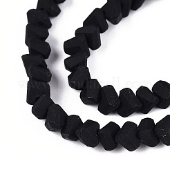 曇りガラスビーズ  三角形  多面カット  ブラック  3~3.5x4~4.5x4~4.5mm  穴：0.8mm&nbsp;X1-GLAA-N017-4mm-01