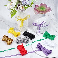 8連売り8色ポリエステルウェーブ曲げフリンジトリム  ミシンリボン  布ドレスDIY作りに飾る  ミックスカラー  3/16インチ〜3/8インチ（5~8.5mm）  1m/連について  1本/色&nbsp;OCOR-GF0002-41