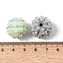 アクリルラインストーンビーズ  樹脂パール付き  花  ミックスカラー  20x18mm  穴：2.8mm&nbsp;MACR-K002-02